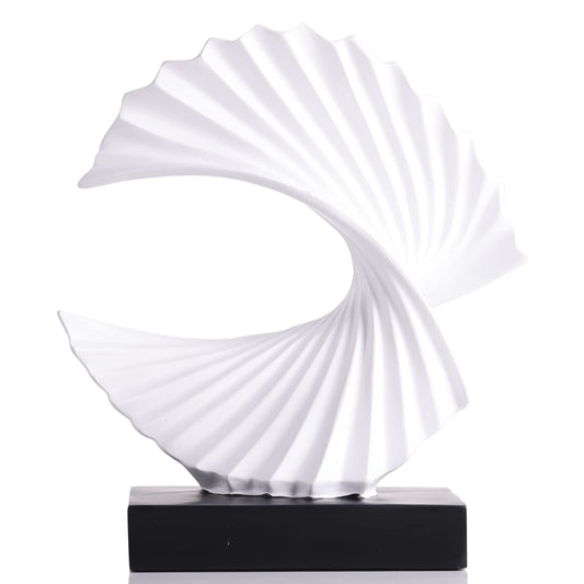 GAOSHENG White Wave Sculpture, Modern Ocean Wave Home Accents, Resin Art Statue for Shelf, Coffee Table, TV Stand Adornos Modernos