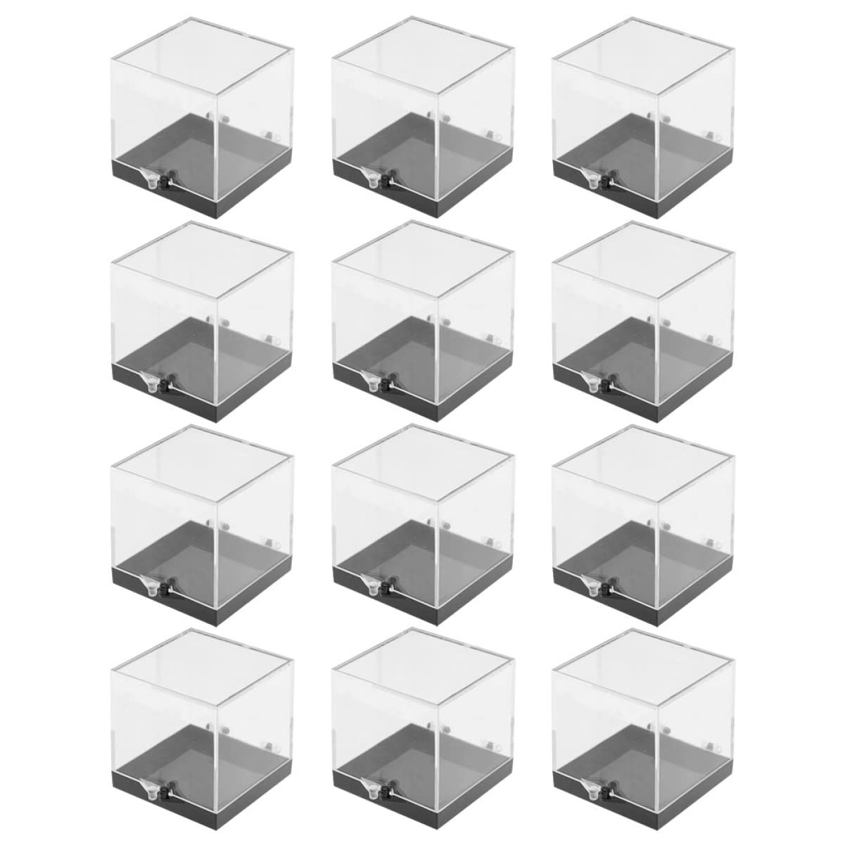 Mineral Specimen Storage Boxes 6.88X1.37X1.37In Clear Plastic Display Cases with Hinged Lids for Rock Jewelry Craft Beads Organizing 60-Pack