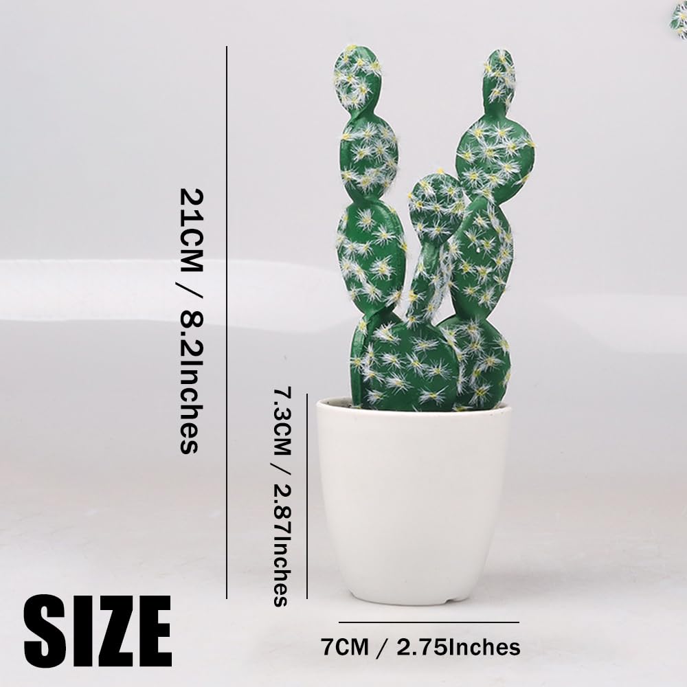 OULIGET Artificial Cactus Faux Plant,Lifelike Small Fake Plants Succulents Plant,Potted Plastic Succulents for Home Office Living Room Desk Decor Aesthetic,8 Inches