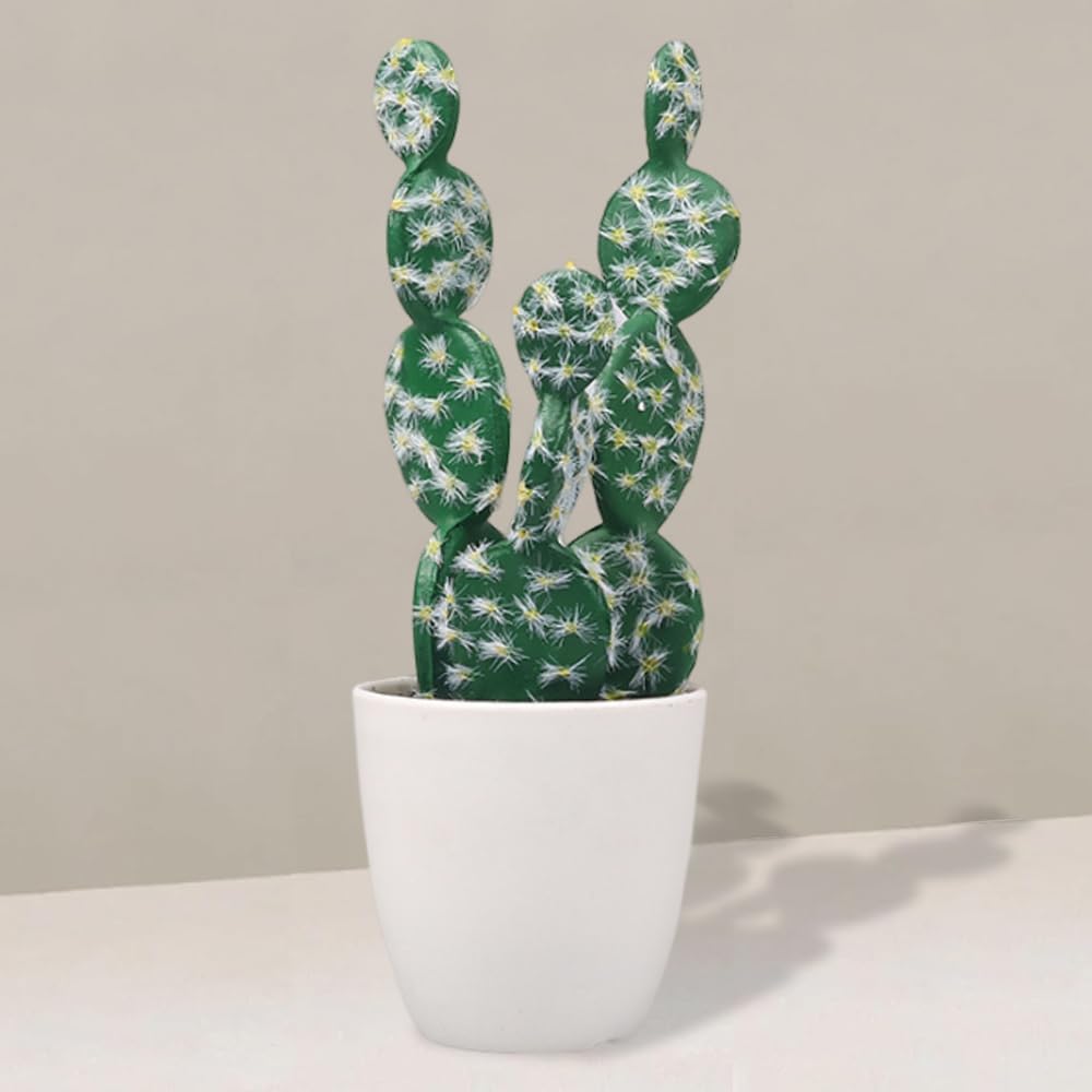 OULIGET Artificial Cactus Faux Plant,Lifelike Small Fake Plants Succulents Plant,Potted Plastic Succulents for Home Office Living Room Desk Decor Aesthetic,8 Inches