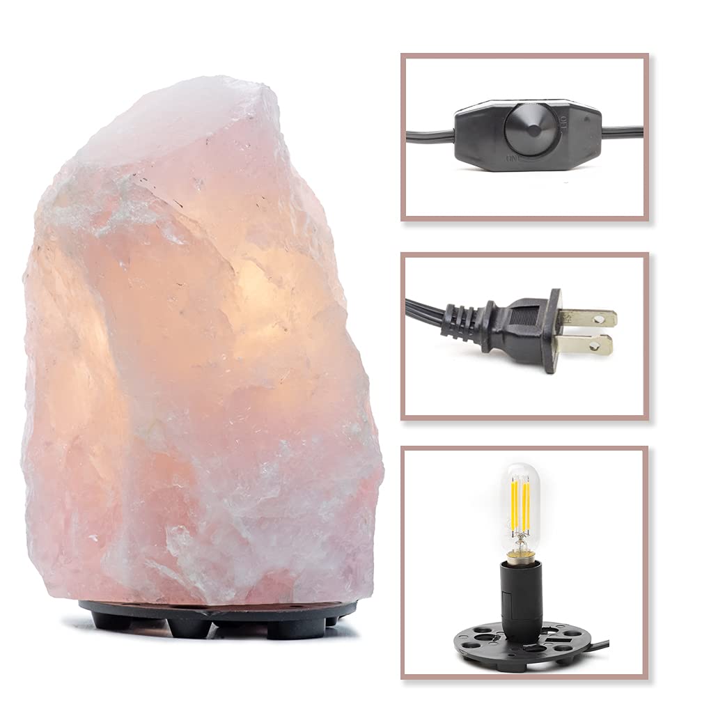 DesertUSA Rose Quartz Dimmable LED Lamp (Rose Quartz, Medium)