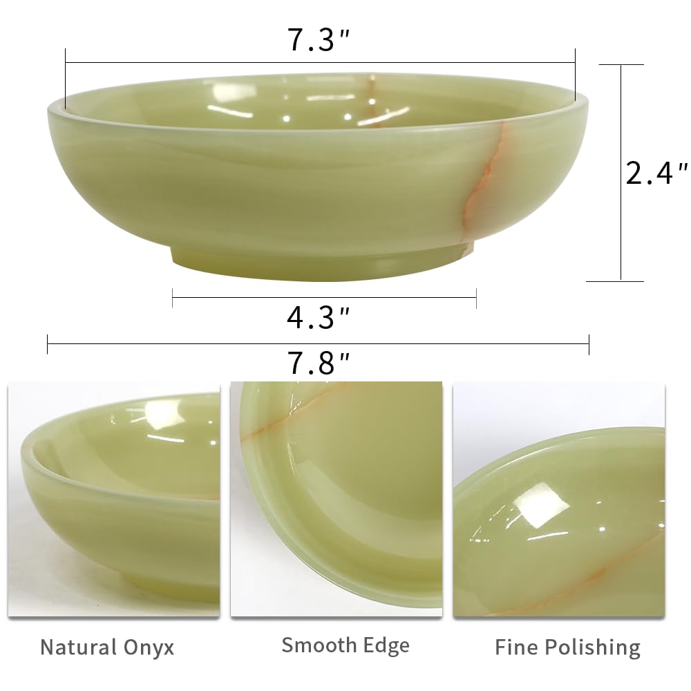 FutureStone Luxury Decorative Marble Bowl for Home Decoration, Green Onyx Key Bowl for Entryway Table, Catchall for Coins, Change, Candy, Organizer Marble Tray