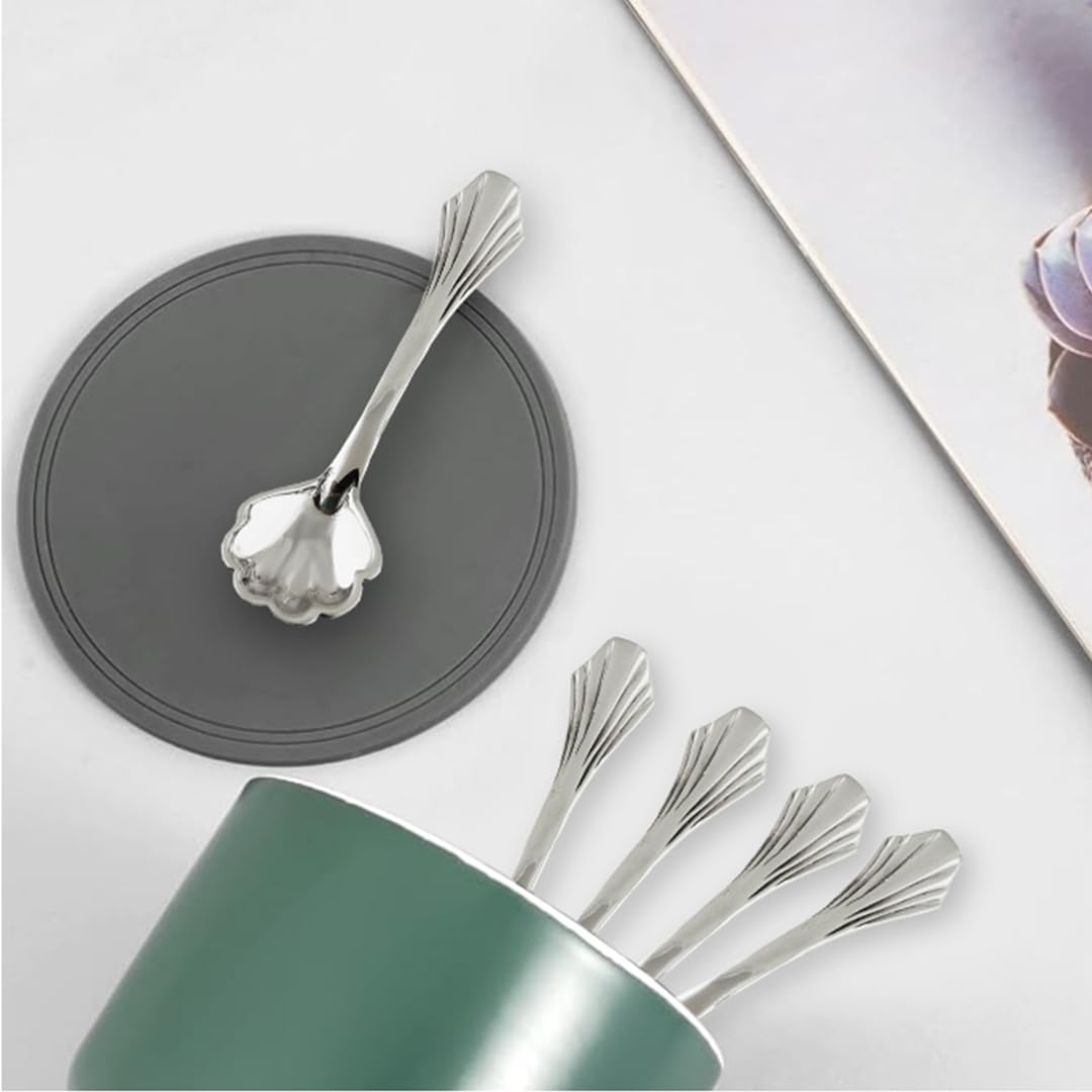 Sterling Silver Small Scalloped Edge Salt Spoon, Mustard Spoons