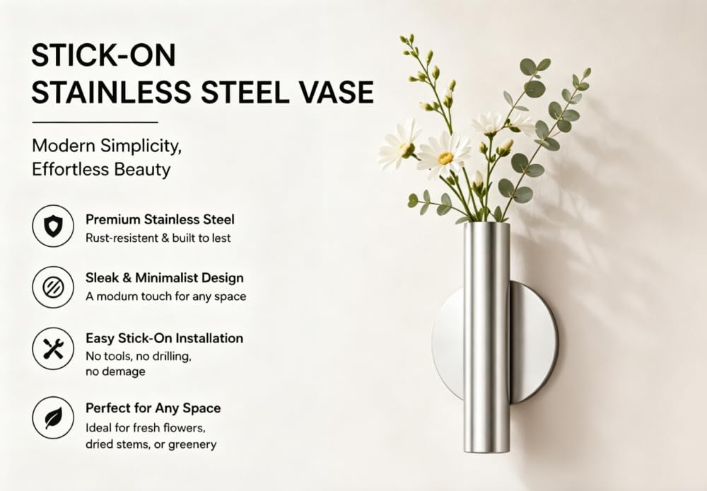 2 PCS Wall Vases for Flowers, Gold Flower Vase Metal Hanging Plant Holder Small Gold Vase Flowers Tube Wall Planter Hanging Vase for Modern Home Decor Display Dried Faux Flower Fake Flower （Black）