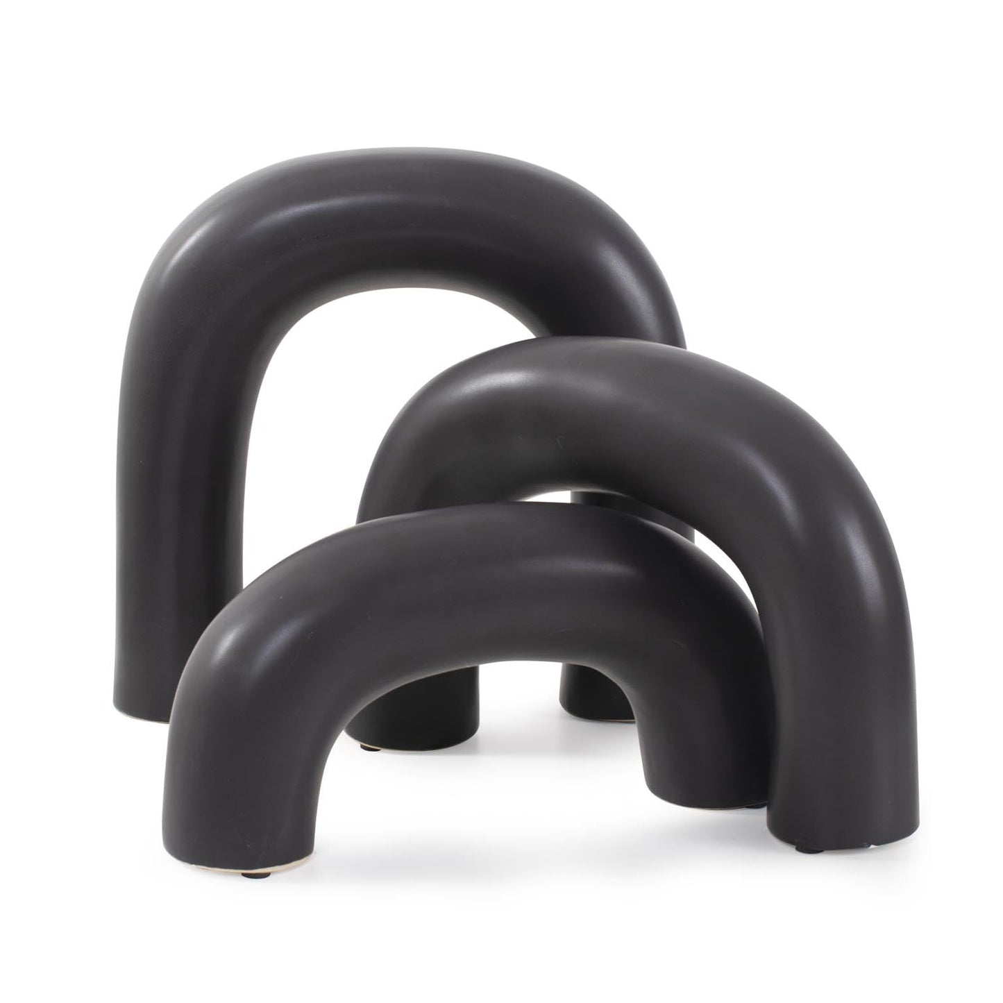 Howard Elliott Collection Urbean Ceramic Sculpture- Set of 3 Other Black 9.5H X 9.5W X 2D