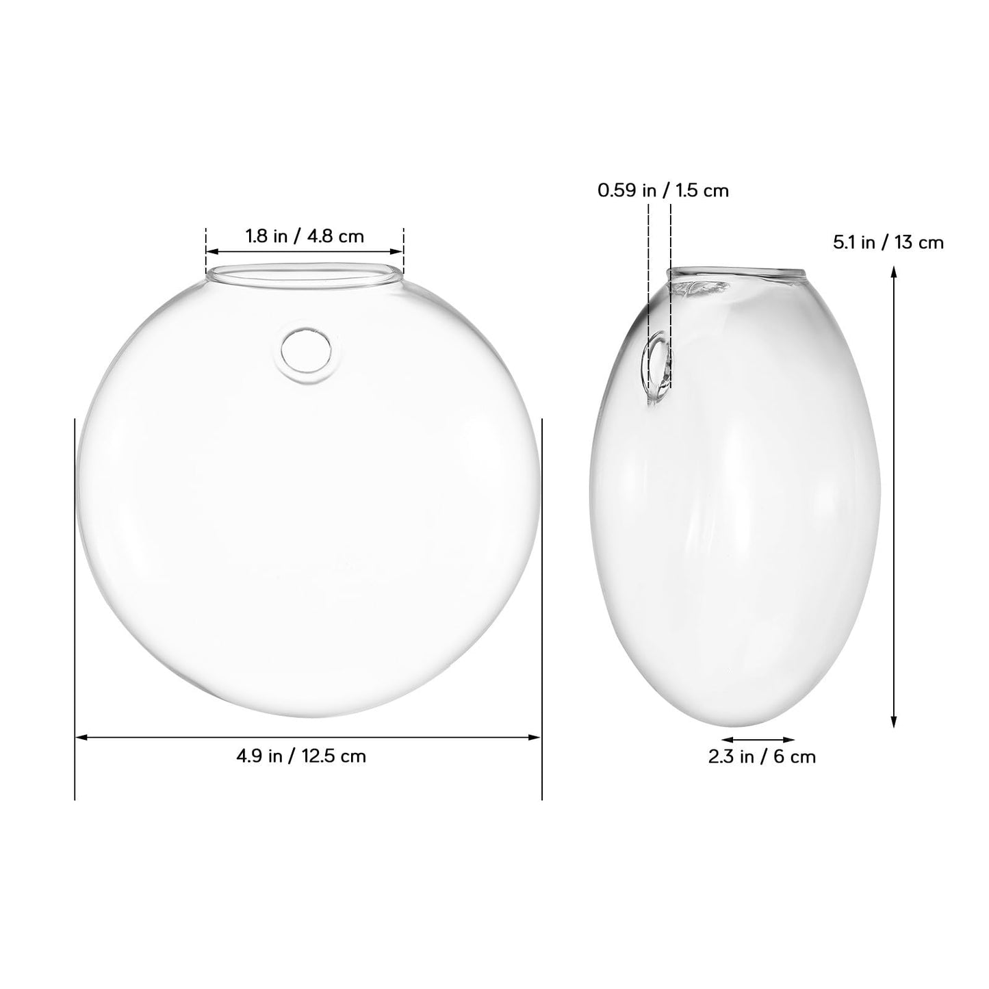 NUOBESTY 4-Pack Clear Glass Wall Mounted Vases Hanging Flower Pots Indoor Wall for Small Space Floral Display and Hydroponics