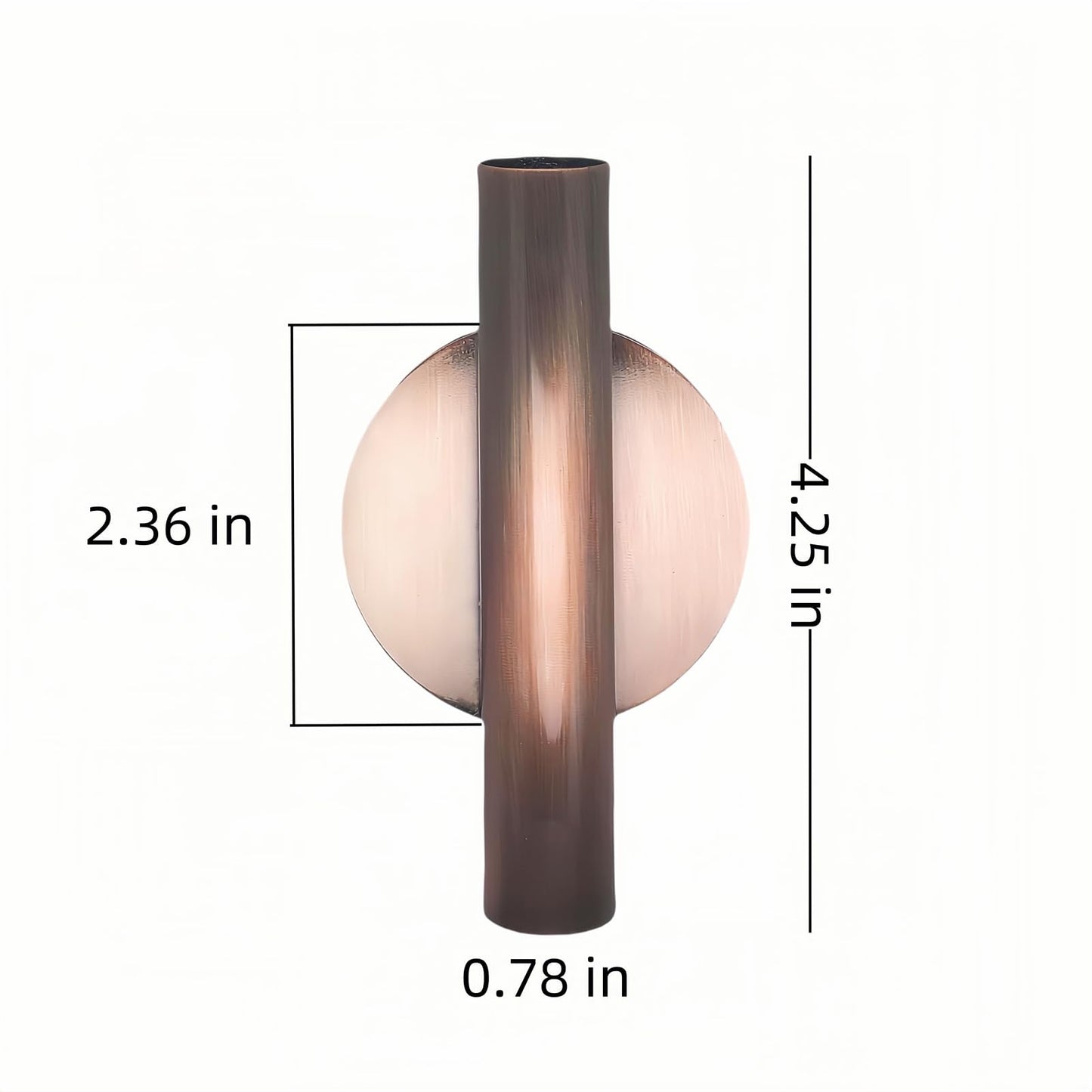 Gold Wall Decor, Plant Wall Vase Metal Tube Decoration Holder Used to Display Dried Flowers, Fake Flowers, Also Suitable for Gravestone Memorial Decoration (2 Pcs Red Bronze)