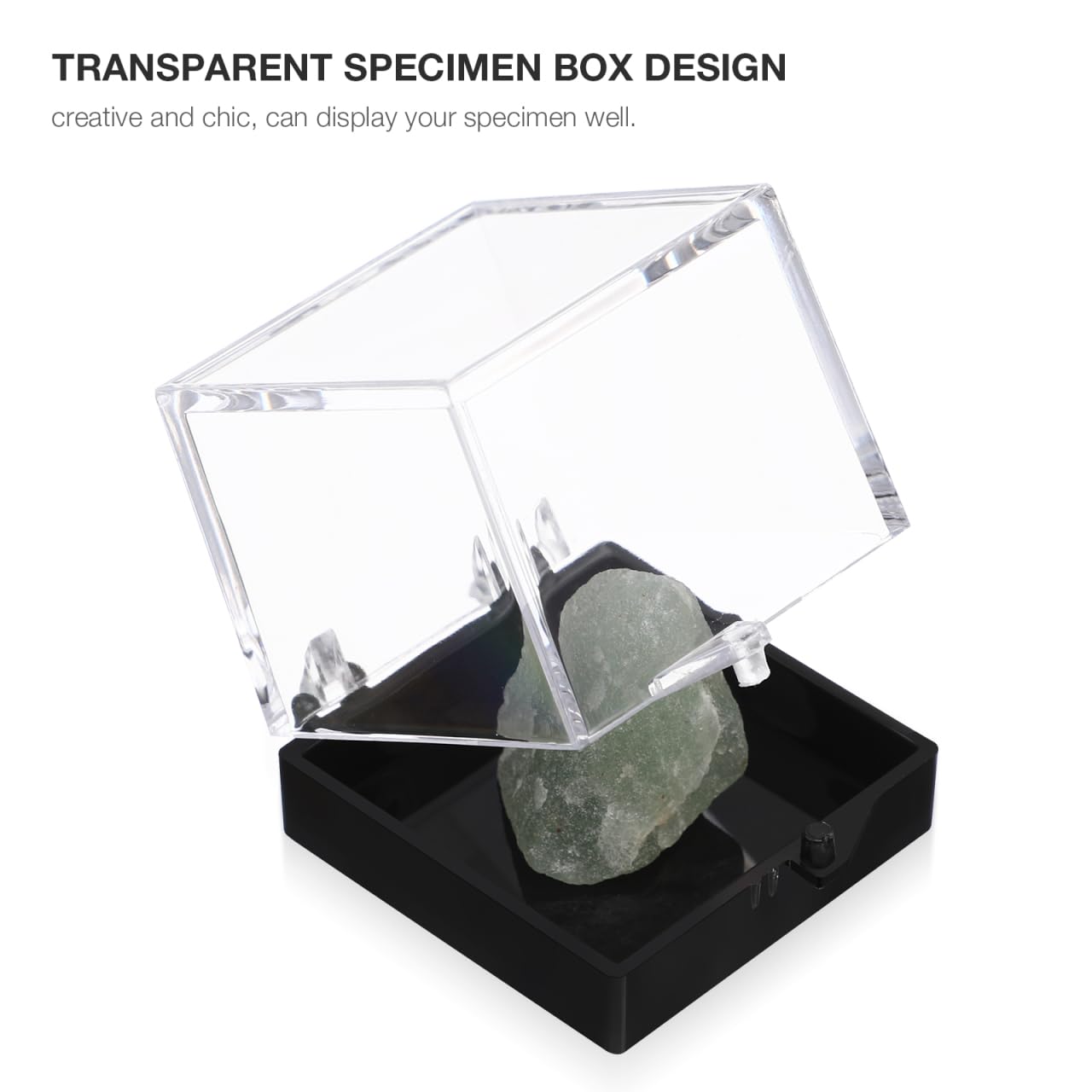 Cabilock 12 Pack Mineral Specimen Storage Boxes Clear Rock Display Cases Small Transparent Collection Cubes for Gemstones Crystals Coins and Trinkets