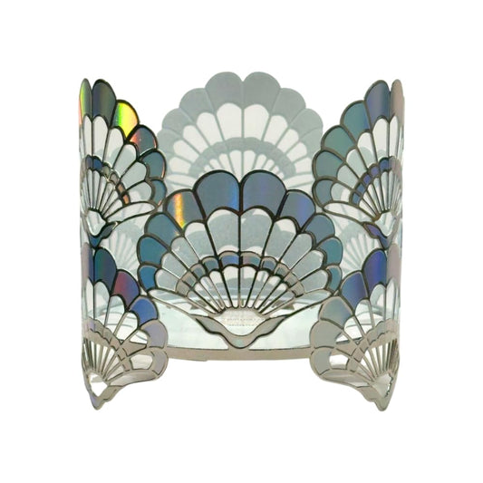 Bath & Body Works OPALESCENT Seashells – Coastal Decorative Metal Sleeve – Fits Standard 3-Wick Candles