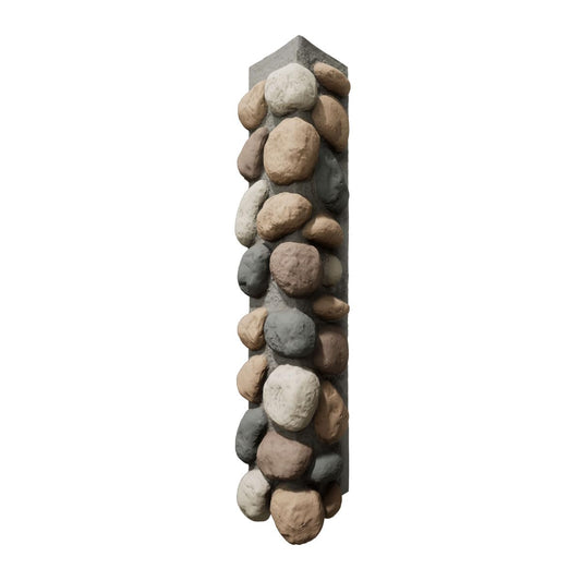 Outside Corner for EverStone Faux River Rock Siding Panels, 10"W x 11"D x 48"H, Pebble Mix Color