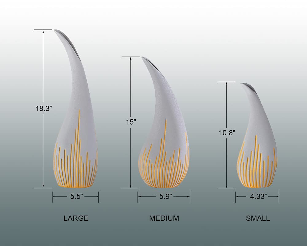 MODIRNATION 'Teardrop' Modern Ceramic Vase, Contemporary Minimalistic Design, Unique Elegant Flower Vase, Decor for Living Room Bedroom, Kitchen, Home and Office (Large)