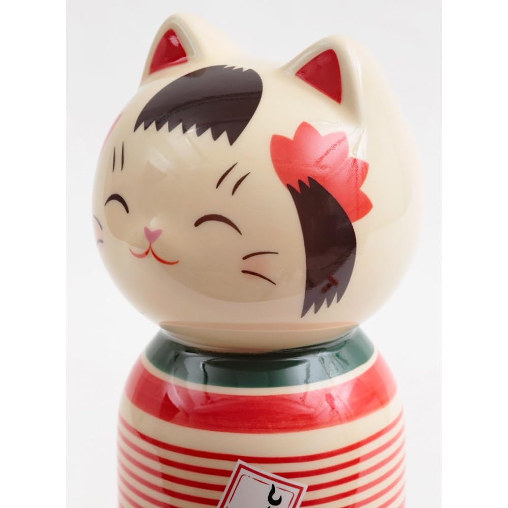 Lucky Cat Kokeshi Maneki Neko 5.4 in Good Luck Charm Ceramic 7801-Z-US