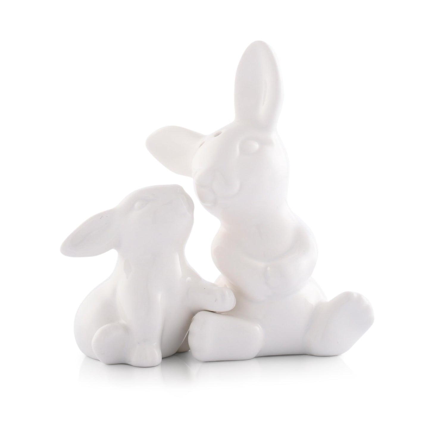 Arthur Court White Stoneware Mother and Baby Easter salt and pepper shakers set, Durable and Easy to Clean, Whimsical Addition to Table Settings, Bunny salt and pepper shakers