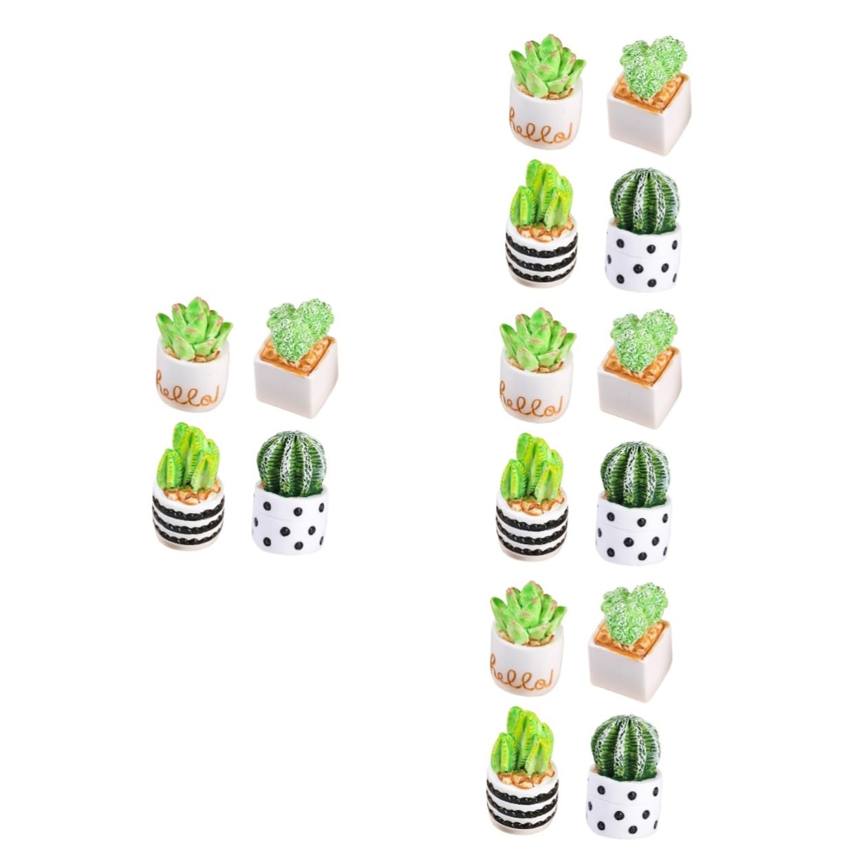 HOLIDYOYO 16 Pcs Mini Faux Cactus Potted Plants Artificial Succulent Decor Indoor Small Faux Cactus Bonsai for Home Office Desk Decoration