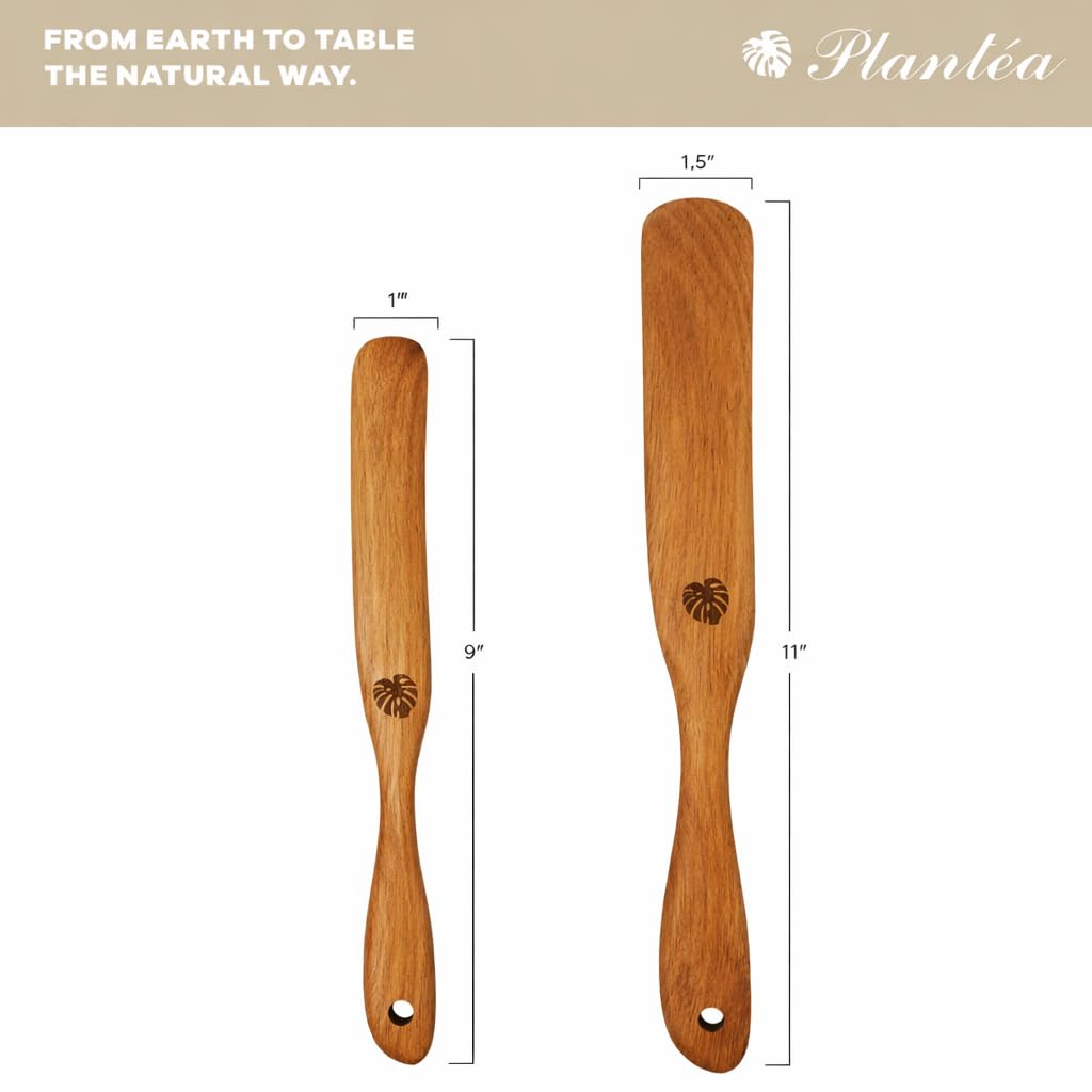 2 pcs Skinny Spurtle for Sourdough Starter, Reaching Bottom of Jar Wooden Spurtle for Mixing, Acacia Wood Dough Whisk, Sourdough Bread Baking Supplies