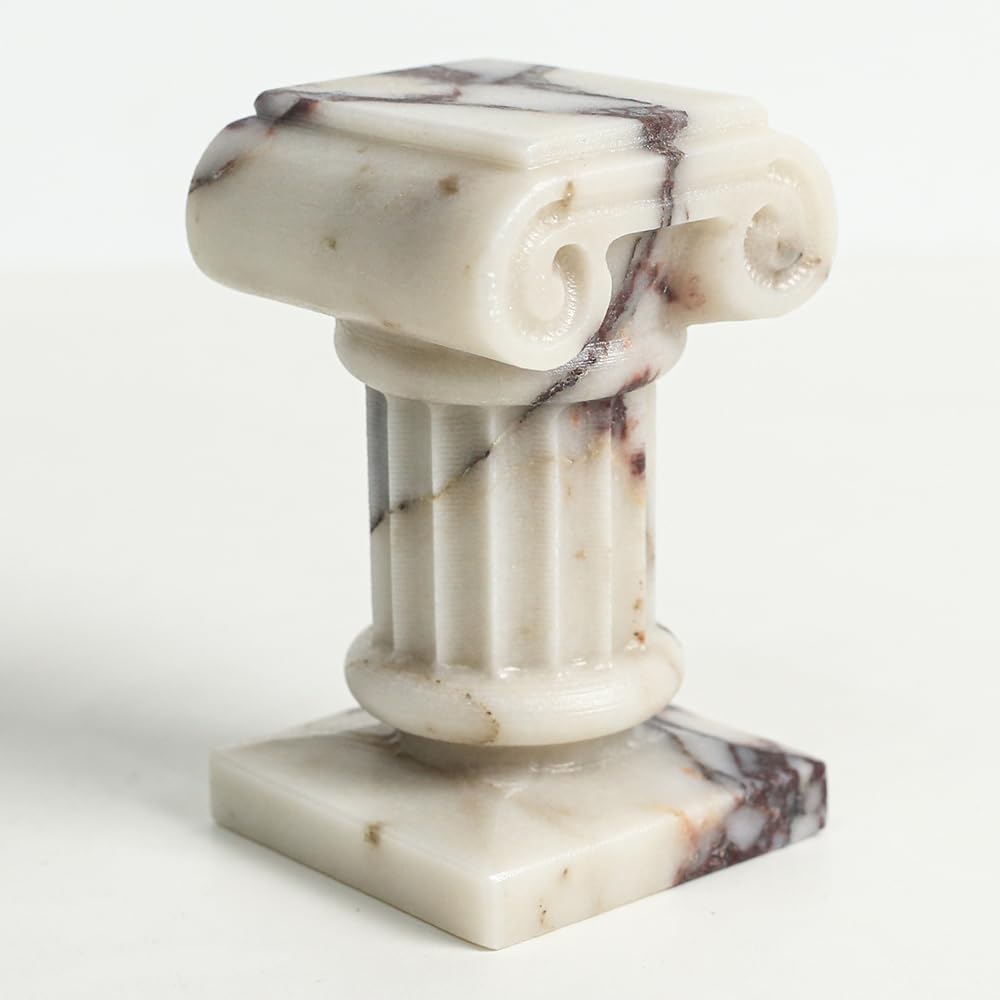 Marble Roman Pillar Statues Small Sculpture Decor for Coffe Table, Decorative Pillar for Living Room Bedroom Bookshelf Display, Mini Roman Columns for Weddings & Valentines, Tabletop Elegant Statue