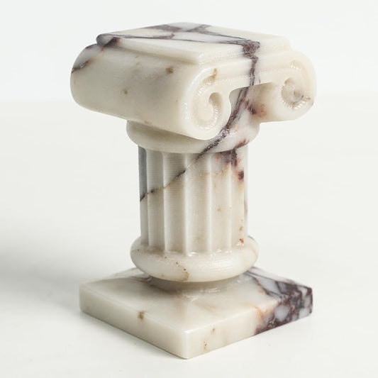 Marble Roman Pillar Statues Small Sculpture Decor for Coffe Table, Decorative Pillar for Living Room Bedroom Bookshelf Display, Mini Roman Columns for Weddings & Valentines, Tabletop Elegant Statue
