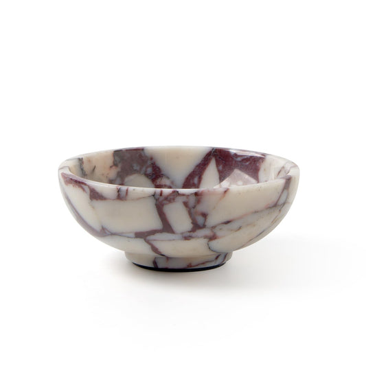 Metolira Luxury Natural Marble Catchall Bowl – Small 5.9-Inch Calacatta Viola Marble for Entryway Table Key Holder, Decorative Jewelry Dish for Bedroom, Trinket Tray for Home Decor