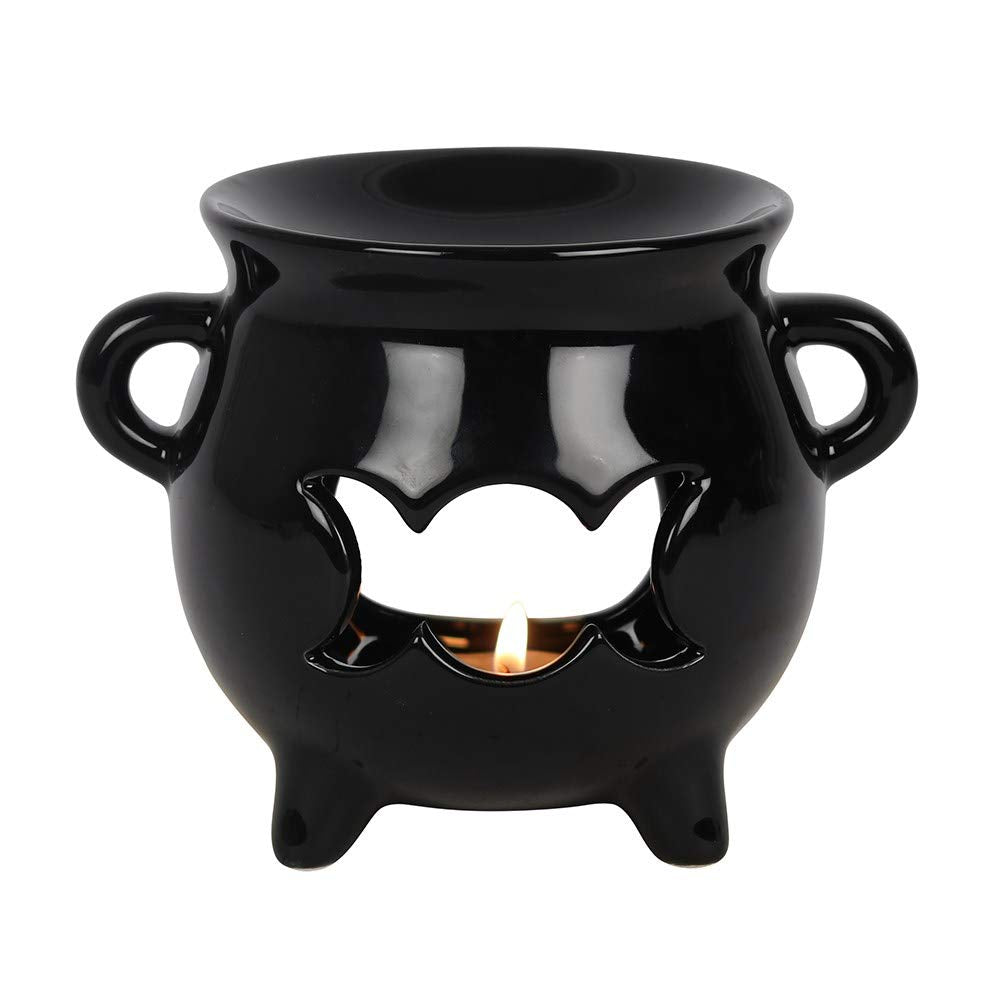 Pacific Giftware Triple Moon Goddess Cauldron Tealight Candle Ceramic Oil Burner 4” Tall