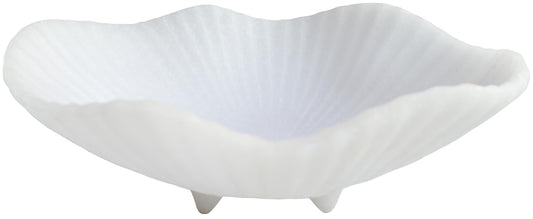 ARTRHYT Large Decorative Bowl decor, Scalloped Pedestal Bowls,Modern Home Decor,Ruffle Decor,Stylish Key Bowl for Entry Table,Decorative Fruit Bowl for Kitchen Counter, Artificial Stone Milky white