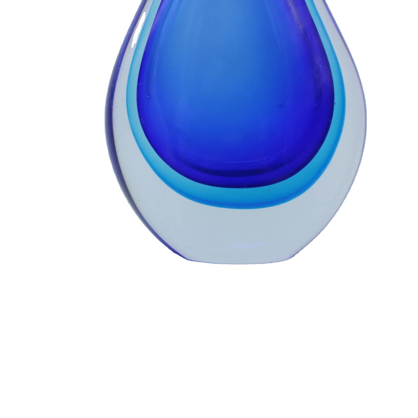 Yao Yuan Hand-Blown Glass Sculpture Glass Decor Murano-Style Glass Statue and Figurine Wonderful Gift, Blue Hollow