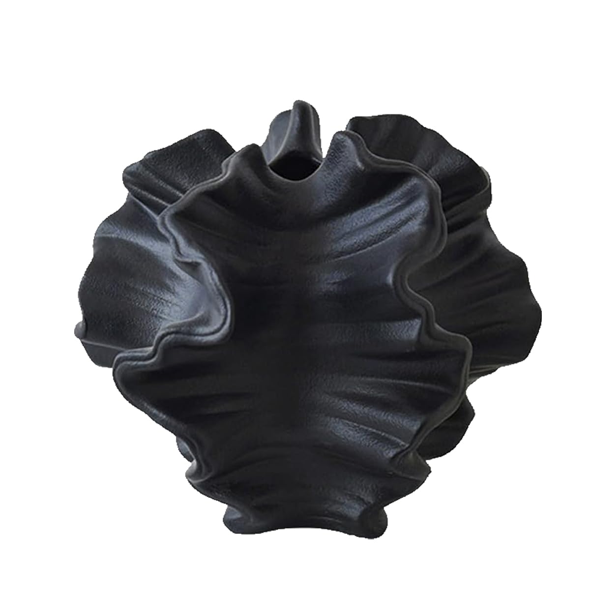 Modern Art Ceramic Coral Flower Vase Home and Office Decoration Sculpture Work Bohemian Decoration Coffee Table Office Bookshelf Living Room Decor (Black)