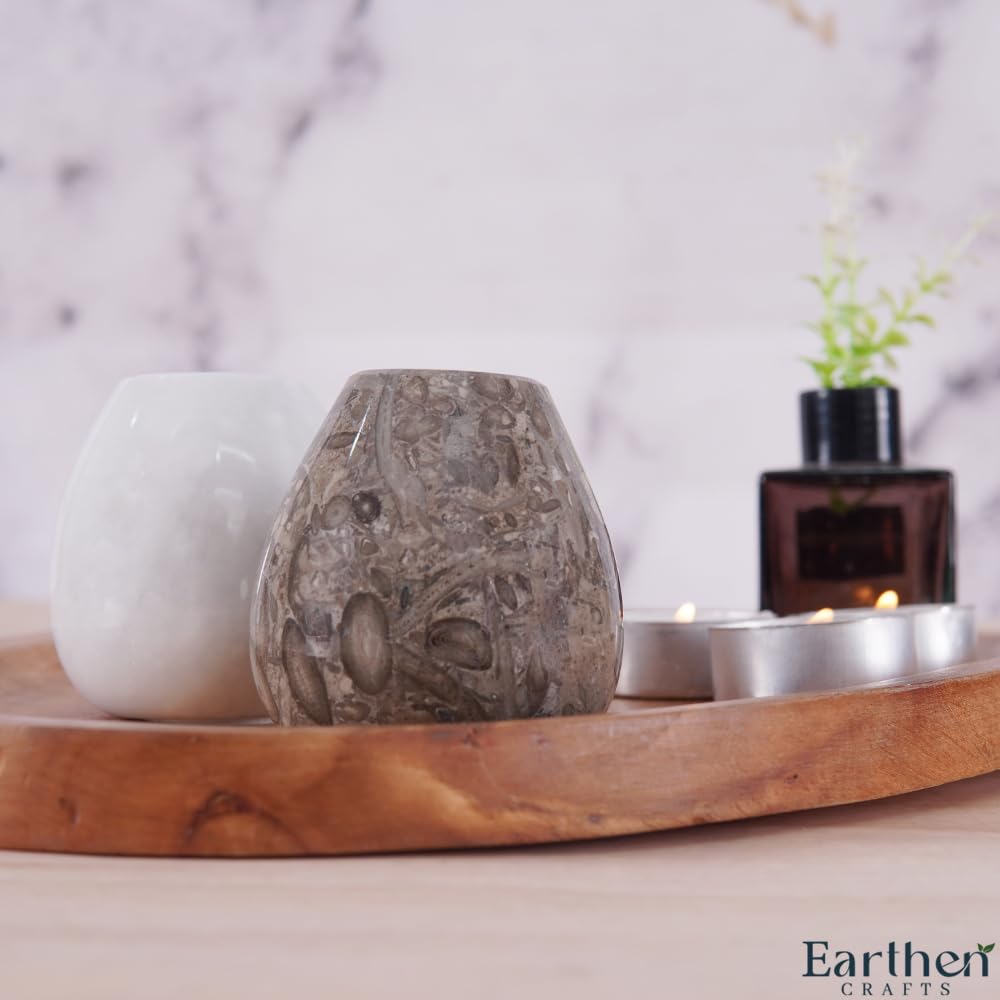 Earthen Crafts Marble Salt and Pepper Shakers Set of 2 Oceanic & White 2.3" Salt & Sugar Container, Seasoning Spice Jars For Modern Kitchen Decor, Dining Table Countertop Accessory