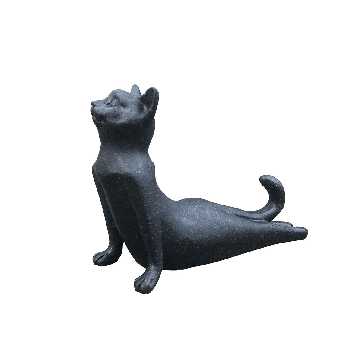 Artgenius Meditation Cat Yoga Pose Statue Black Yoga Cat Figurine Zen Decor