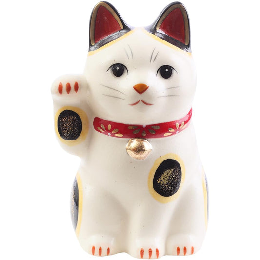 YOSHINOYA KYUBEI Lucky Cat 4.2in Maneki Neko Raise Right Paw Japanese Decor Ceramic 7856-Z-US