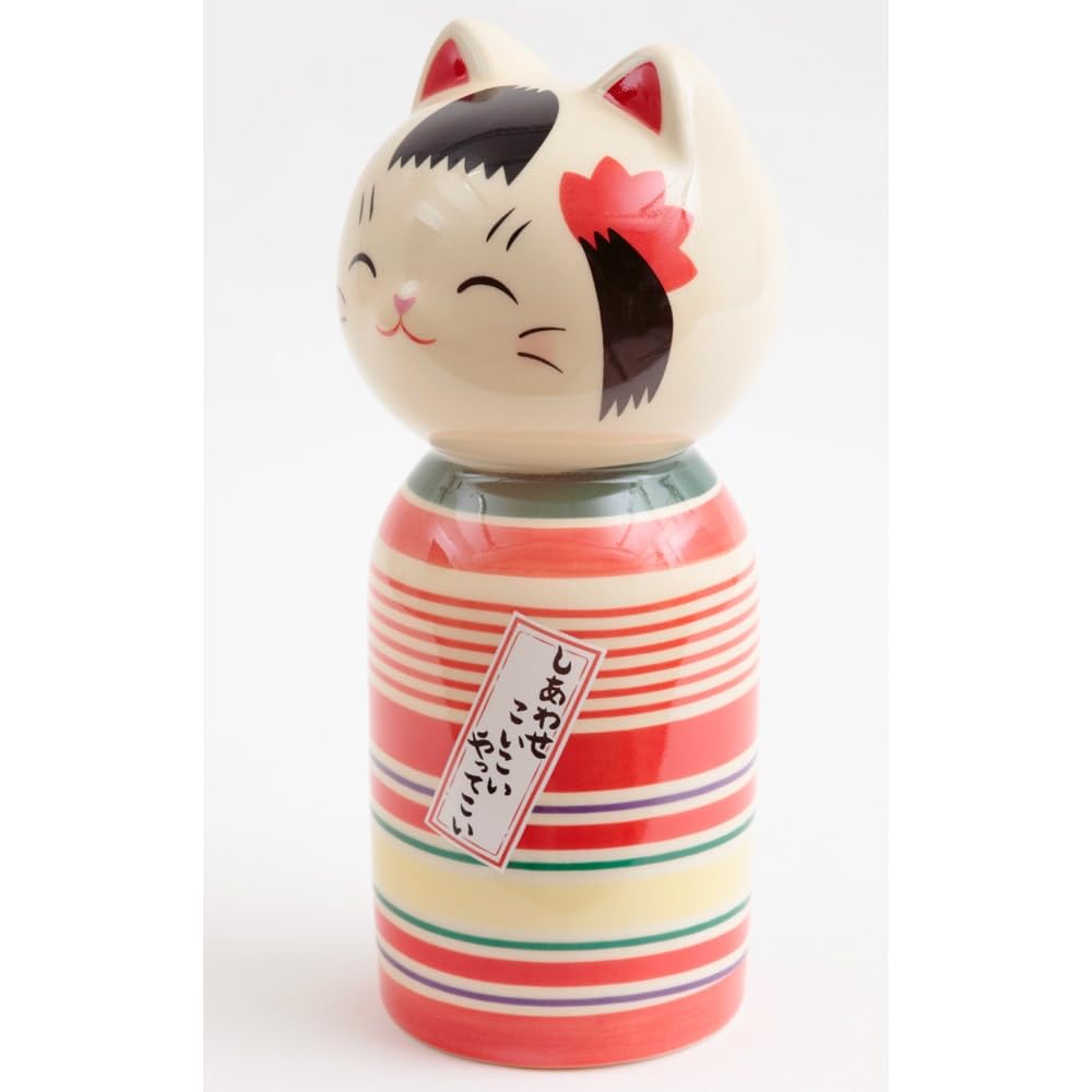 Lucky Cat Kokeshi Maneki Neko 5.4 in Good Luck Charm Ceramic 7801-Z-US