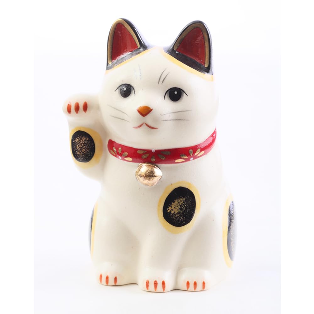 YOSHINOYA KYUBEI Lucky Cat 4.2in Maneki Neko Raise Right Paw Japanese Decor Ceramic 7856-Z-US
