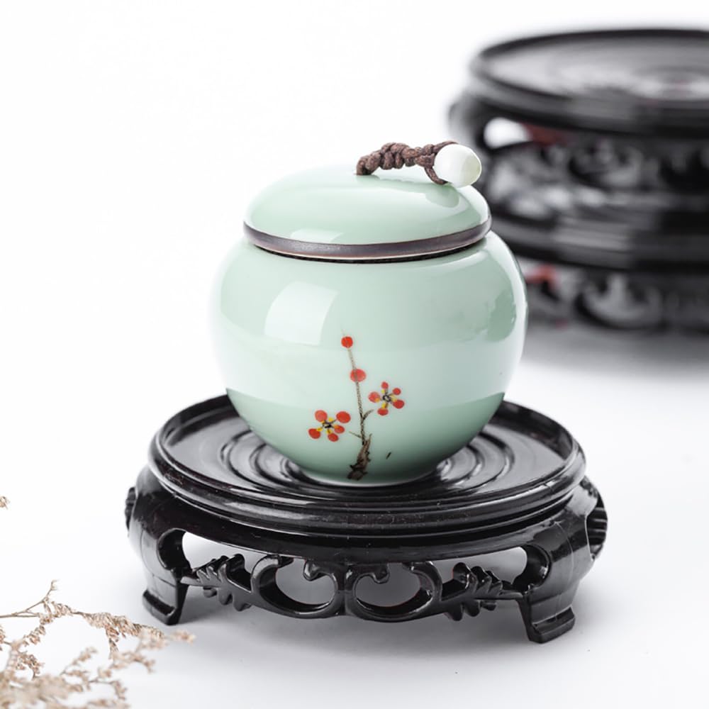 GOLDY&WENDY 7 Inch Round Vase Planter Display Stand Handmade Oriental Home Decoration Base Pedestal