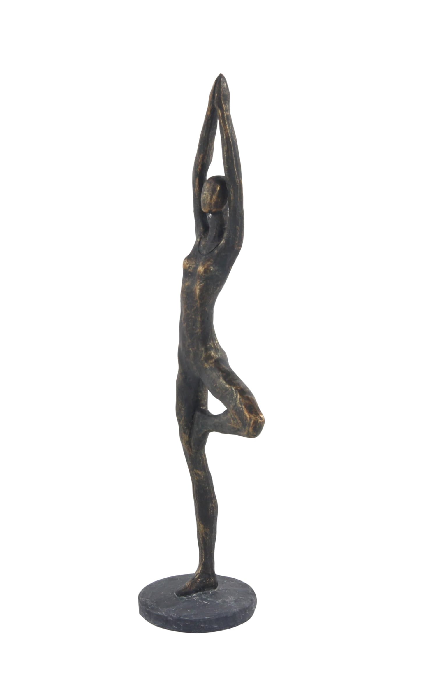 Deco 79 Polystone Yoga Decorative Sculpture Home Decor Statue, Accent Figurine 6" x 4" x 18", Brass