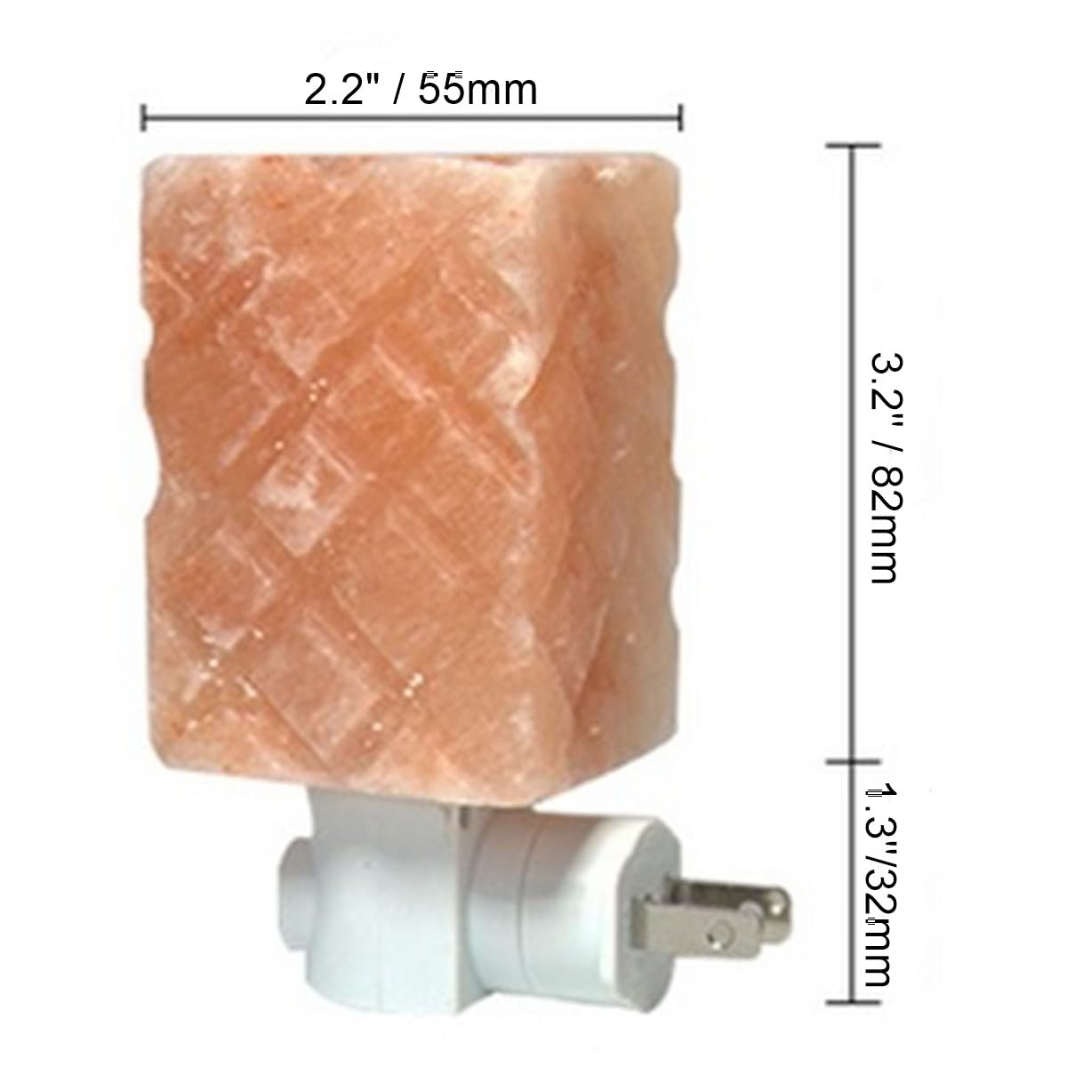 BAUKON Himalayan Salt Night Light, Natural Crystal Lamp Natural Negative Ionizer Night Lights with LED Bulb, 360° Adjustable Plug