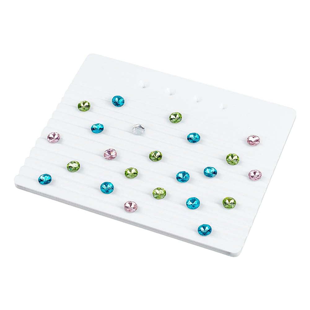 PH PandaHall Diamond Display Tray, 5.7x4.5inch Gem Loose Diamond Grading Tray Acrylic Slotted Jewelry Display Trays Rectangle Board for Home Jewelry Store Vendor Exhibition Booth Showcase Decoration