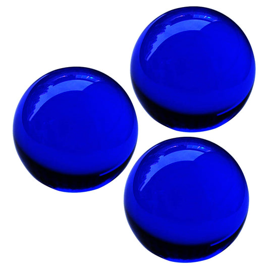 Decorative Orbs for Bowls and Vases Set of 3，Diameter 3" Crystal Sphere Ball,Camera Sphere and Photography Orb (Blue)
