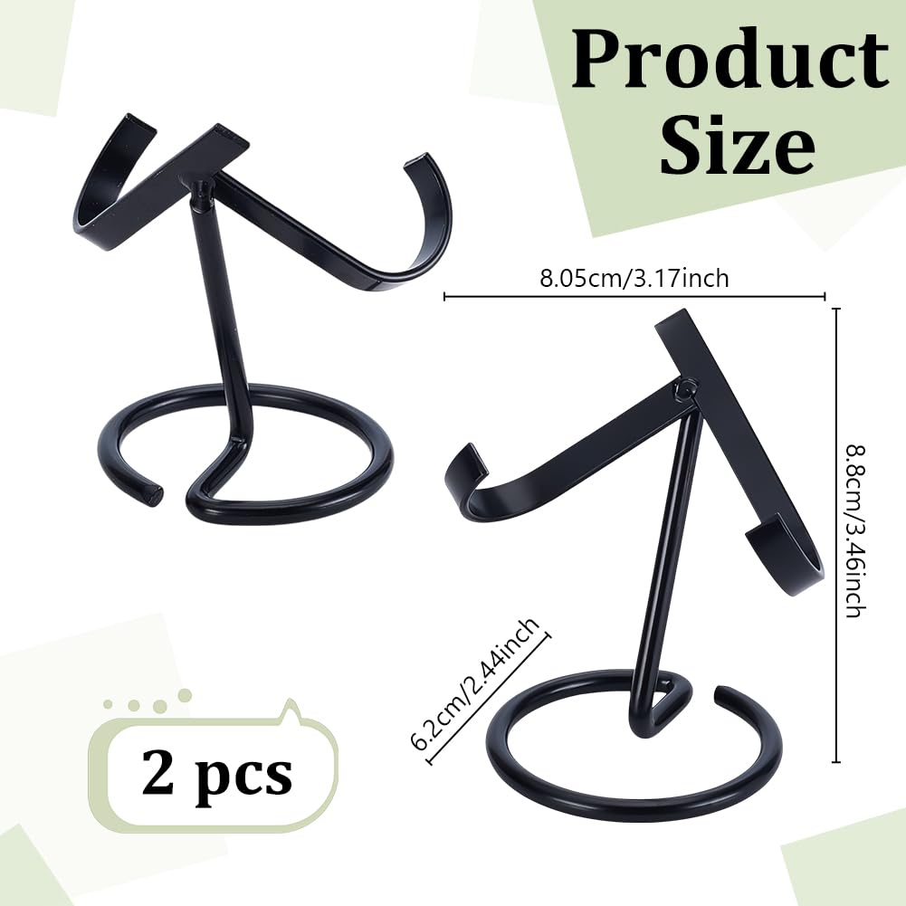 AHANDMAKER 2Pcs Crystal Ball Holder, Black Iron Arms Display Stand Sphere Display Holder for Small Gemstones Geodes Mineral Agate Home Office Decor, 8.05x2.44x3.46 inch