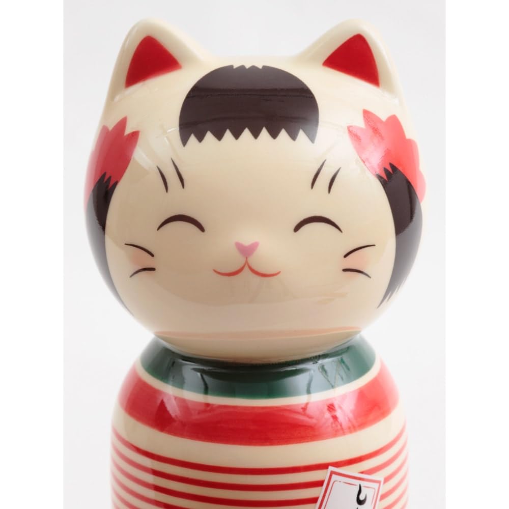Lucky Cat Kokeshi Maneki Neko 5.4 in Good Luck Charm Ceramic 7801-Z-US