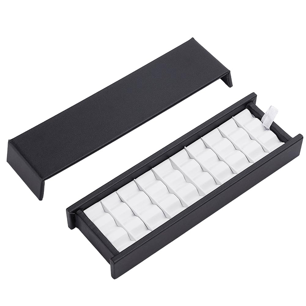 FREEBLOSS Gems Storage Container 30 Grids Diamond Show Case Crystal Display Case Gem Display Box Gemstone Holder with Lid for Jewelry Crystal Displaying 7.9x2.6x1inch