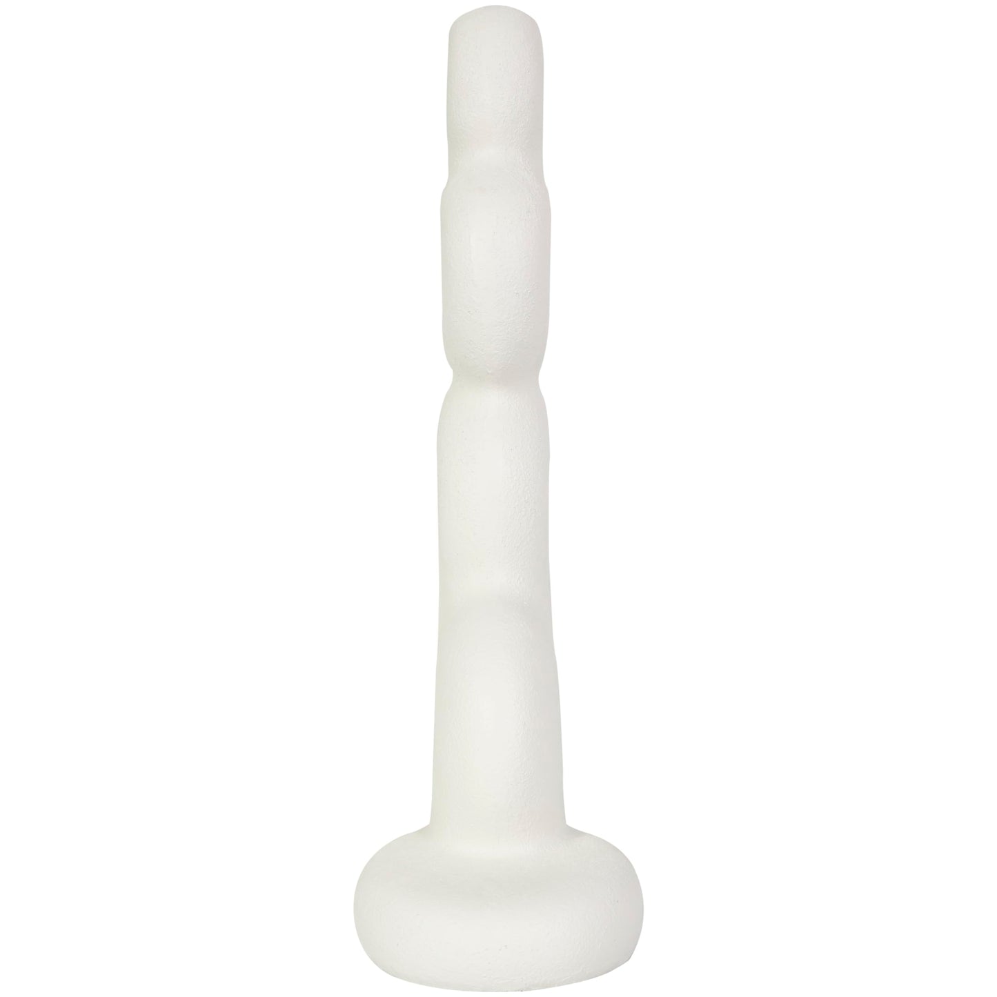 Deco 79 Resin Abstract Decorative Sculpture Stacked Circle Ring Home Decor Statue, Accent Figurine 11" x 5" x 18", White