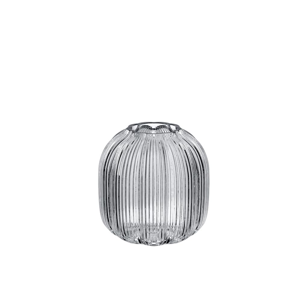 Villeroy & Boch Fleur Vase 4.25 in Clear, Dishwasher Safe, Small Table Vase, Floral Design, Decorative Glass, Mouth-Blown, Home Decor