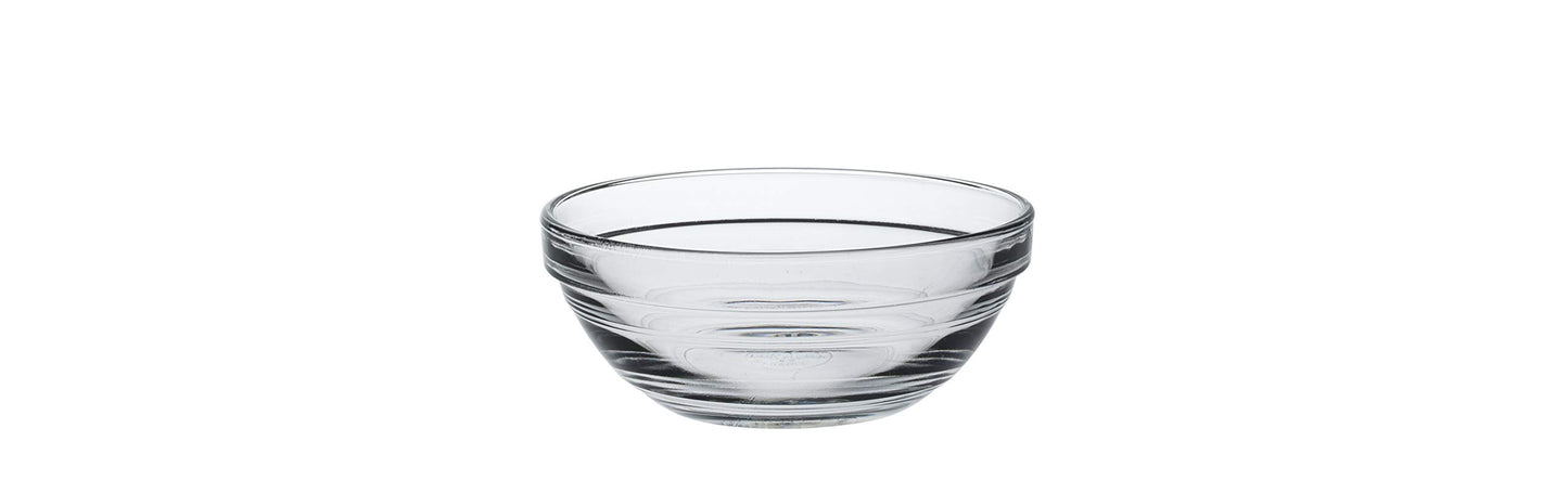 Duralex Gigogne Glass Stackable Mixing Bowls/Prep Bowls Set of 6, Clear. 6⅞ oz. / 4.1"