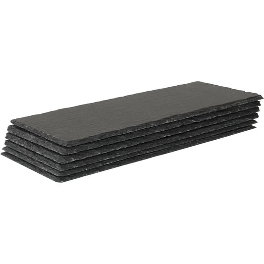 RUNANDYUE 6-Pack 13 * 5.5 Slate Cheese Board for Cheese Meat Appetizers Sushi Cake Fruit,Slate for Laser Engraving Draw, for Brunch Dinner,Reception Meals (6 Pack, 13x5.5)