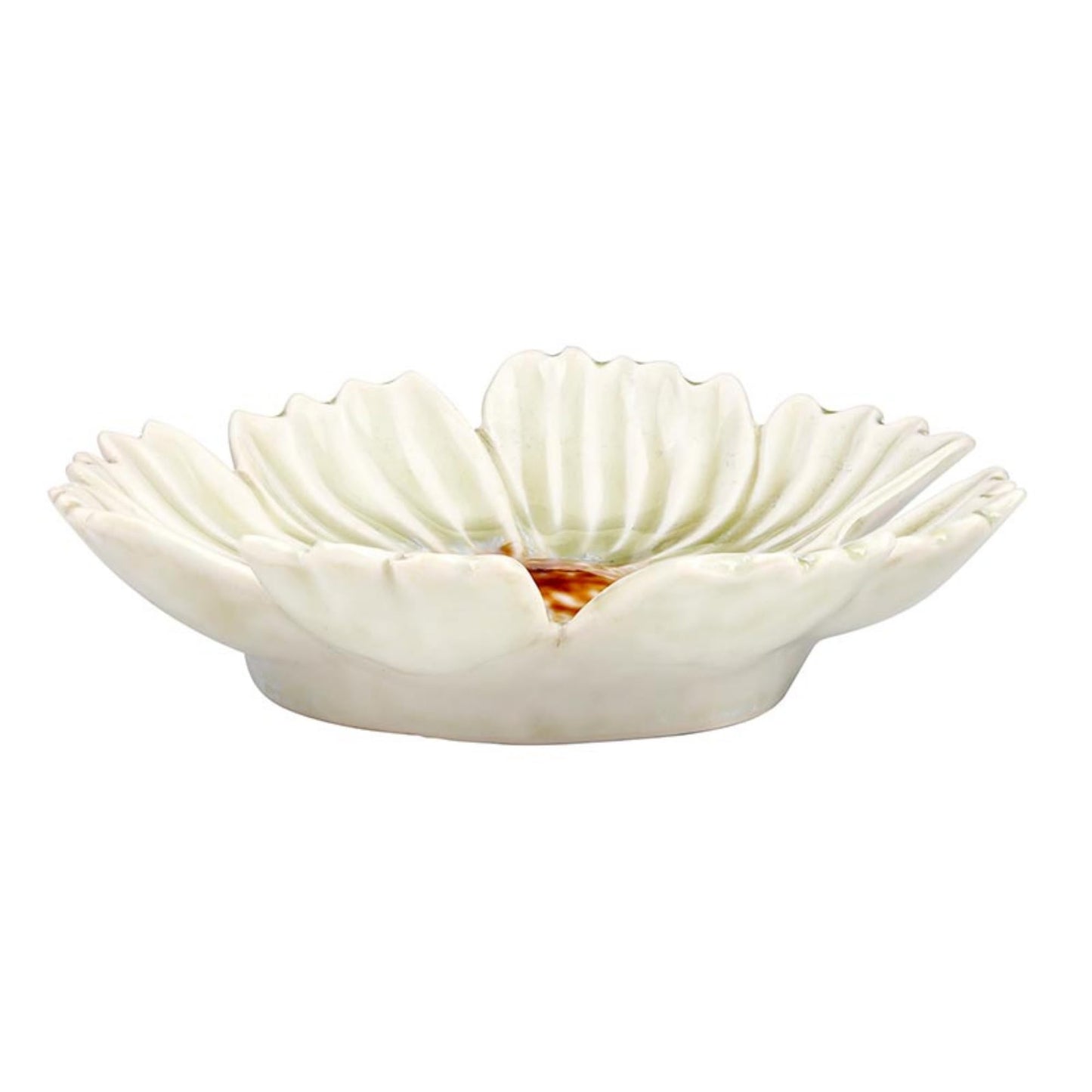 47th & Main Decorative Trinket Tray Flower Shaped Glazed Stoneware Dish for Home Décor, 5.25" Diameter x 1.25" Deep, Daisy Delight