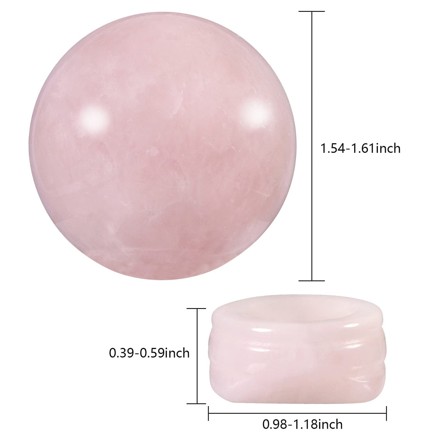 Cheungshing 40mm Natural Rose Quartz Crystal Ball with Stand Base, Polished Feng Shui Protection Stone Ball for Home Decor Meditation