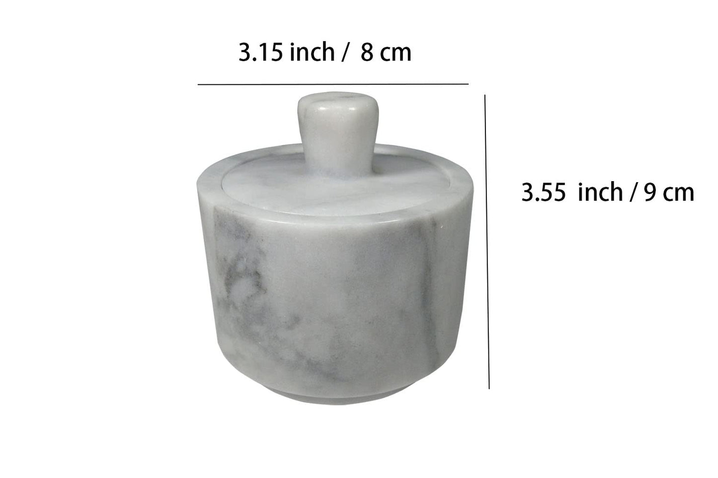 Yepmlrt Marble Salt Cellar with Lid, Salt Holder Storage Container for Counter（ White）