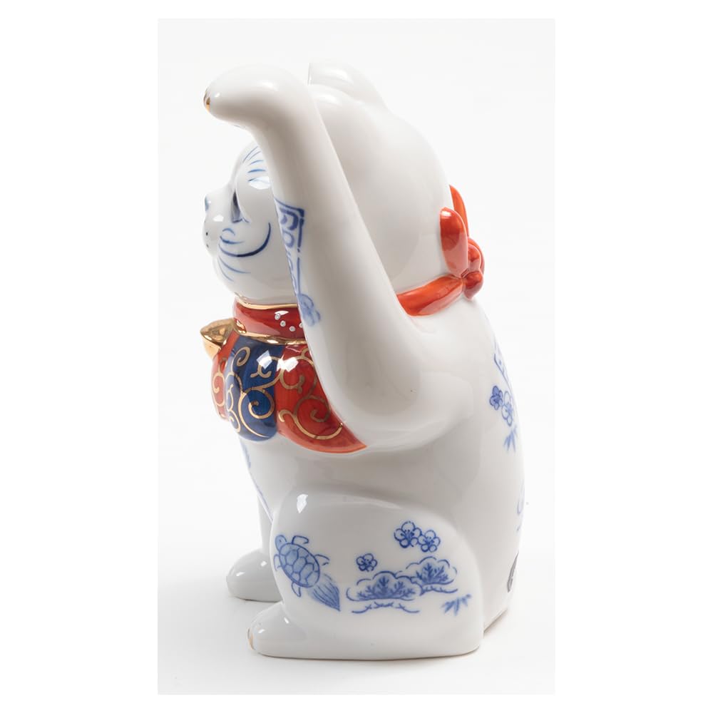 YOSHINOYA KYUBEI Japanese Decor Cat Decor Lucky cat 5.6 in Cat Figurine Maneki Neko Porcelain 7480-Z-US