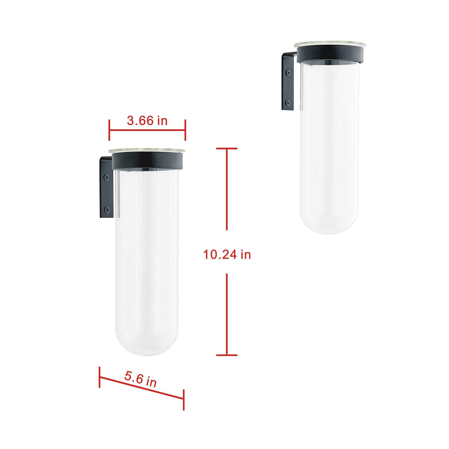 2 Piece Hanging Glass Wall Vase Set, Iron Metal Plant Stand with Clear Borosilicate Glass Tubes, Creative Wall Mount Vase for Flowers, Air Plants, Home Office Wedding Decoration