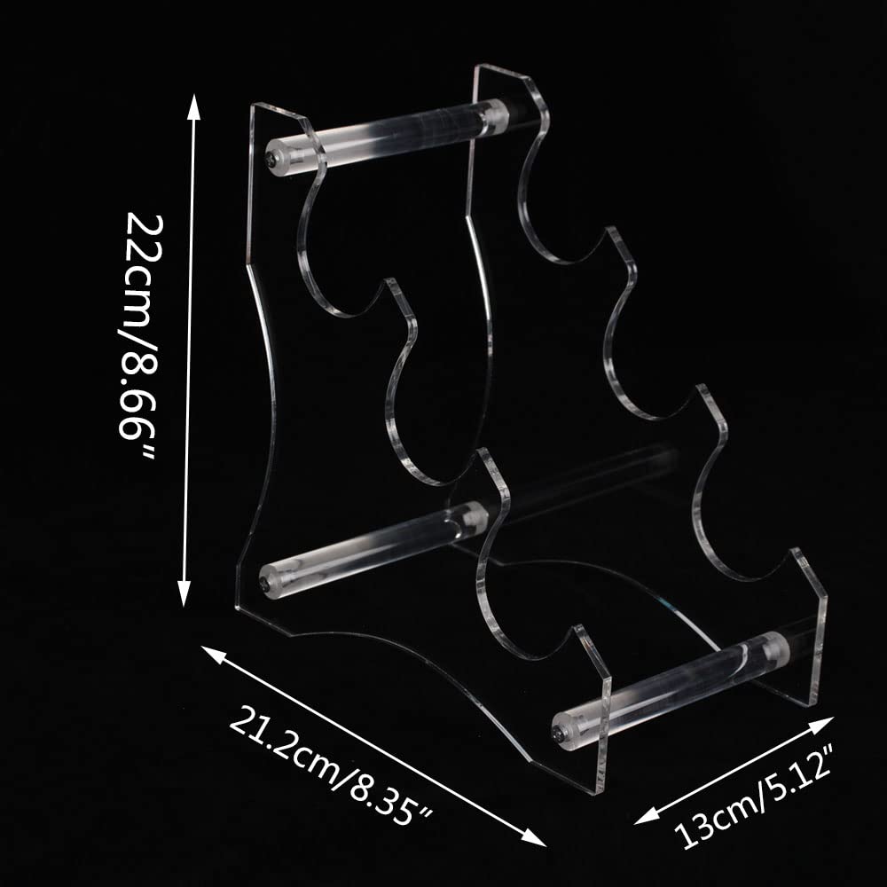 Acrylic Desktop Lightsaber Stand, 3-Tier Horizontal Stepped Display Rack for Most Lightsabers, Crystal Clear Tabletop Showcase for Hilt Collection, Multi-Tier Standing Holder for Sabers（1 set）