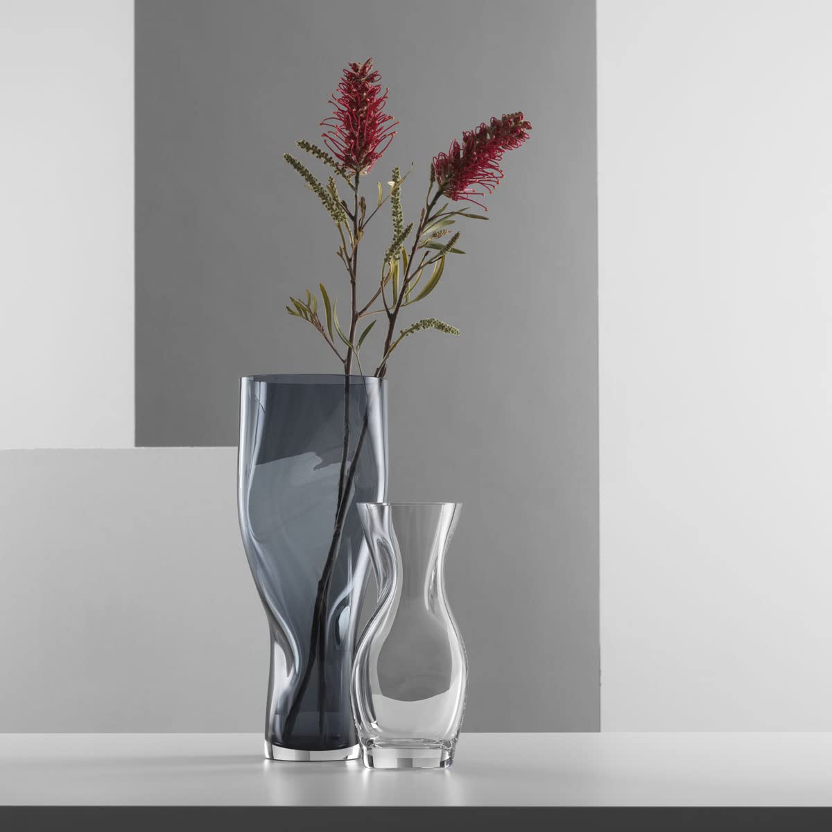 Orrefors Squeeze Crystal Blue Vase, 9" High x 4.75" Wide